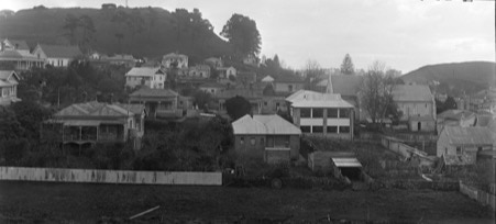 Looking north to west from Duders Hill showing Devonport School and Takarunga, 1925 Photographer: James Richardson